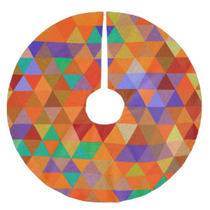 Saia Para Árvore De Natal De Poliéster Bonito Triângulo padrão de inclinação I + suas ide