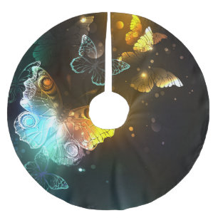 Saia Para Árvore De Natal De Poliéster Borboletas luminosas e borboletas noturnas