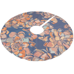 Saia Para Árvore De Natal De Poliéster Botânicos do outono em Neutros Terrestres e Marin