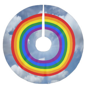 Saia Para Árvore De Natal De Poliéster BOTÃO DE BANDEIRA RAINBOW + seu backgr. & ideias