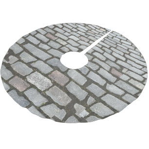 Saia Para Árvore De Natal De Poliéster Brick Cobblestone Stone Pathway Sidewalk