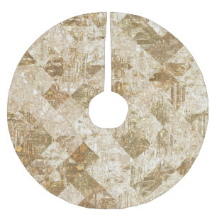 Saia Para Árvore De Natal De Poliéster Brilhante do mosaico do Ouro brilhante