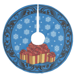 Saia Para Árvore De Natal De Poliéster Brilho do Presente de Natal