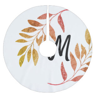 Saia Para Árvore De Natal De Poliéster brilho verde-alaranjado vermelho adicione nosso no