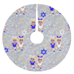 Saia Para Árvore De Natal De Poliéster bunny ears hanukkah emoji