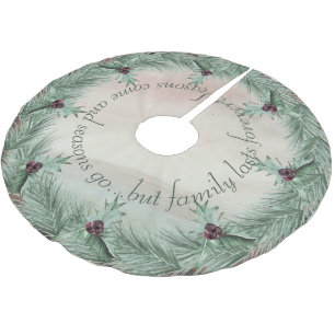 Saia Para Árvore De Natal De Poliéster Burgundy Berry Holly Pine Natal