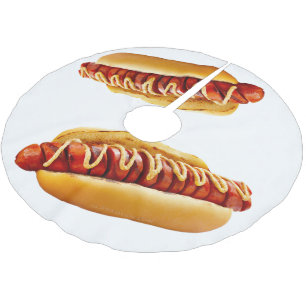 Saia Para Árvore De Natal De Poliéster Cachorro-quente da vibe de churrasco de verão do S