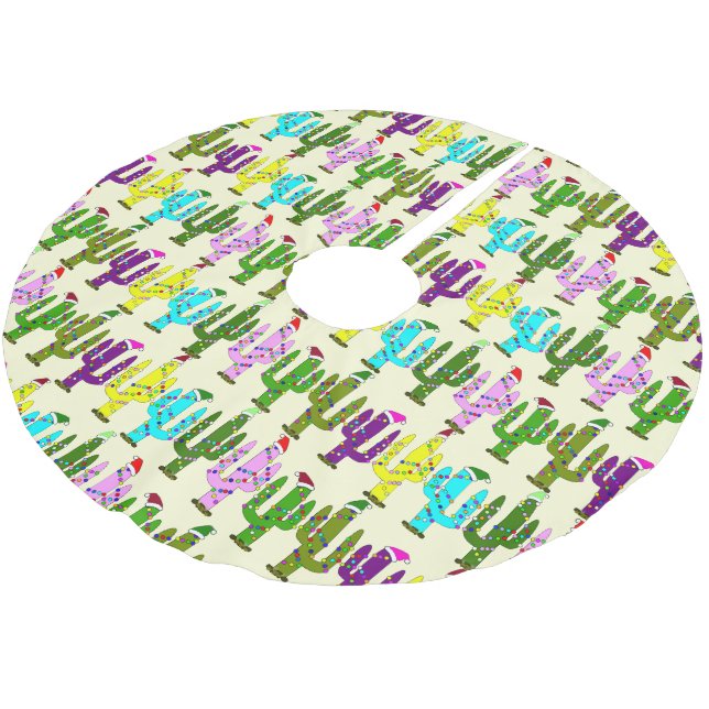 Saia Para Árvore De Natal De Poliéster Cactus Natal (Inclinado)