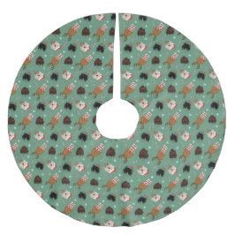 Saia Para Árvore De Natal De Poliéster Cães de Goldendoodle de Natal