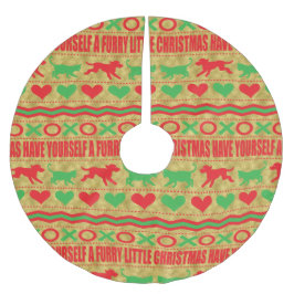 Saia Para Árvore De Natal De Poliéster Cães de Natal e Furtos de Gato