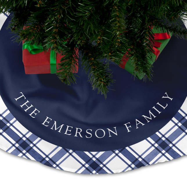 Saia Para Árvore De Natal De Poliéster Camisa azul (Blue Tree Skirt
)
