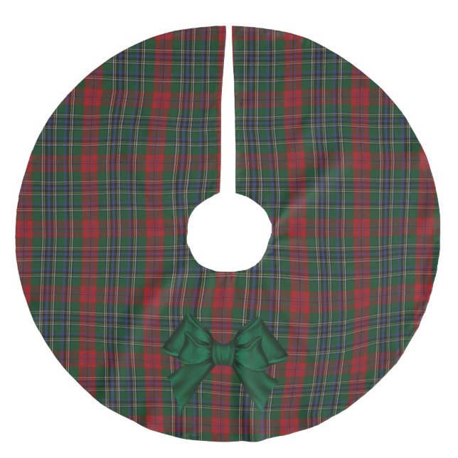 Saia Para Árvore De Natal De Poliéster Camisa da Xadrez MacLean Tartan (Frente)