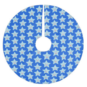 Saia Para Árvore De Natal De Poliéster Camisa de árvore de celebrações azul brilhante