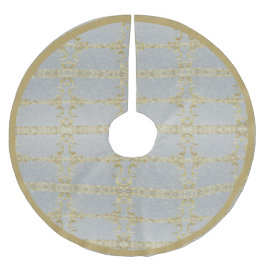 Saia Para Árvore De Natal De Poliéster Camisa de Árvore de Poliéster Dourada e Prateada