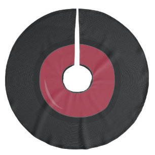 Saia Para Árvore De Natal De Poliéster Camisa de Disco Retro Vinil Record vermelha