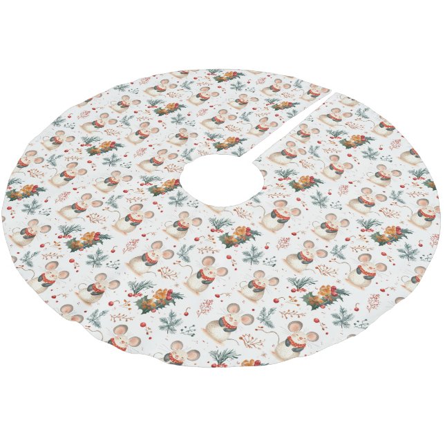 Saia Para Árvore De Natal De Poliéster Camisa de Natal (Inclinado)