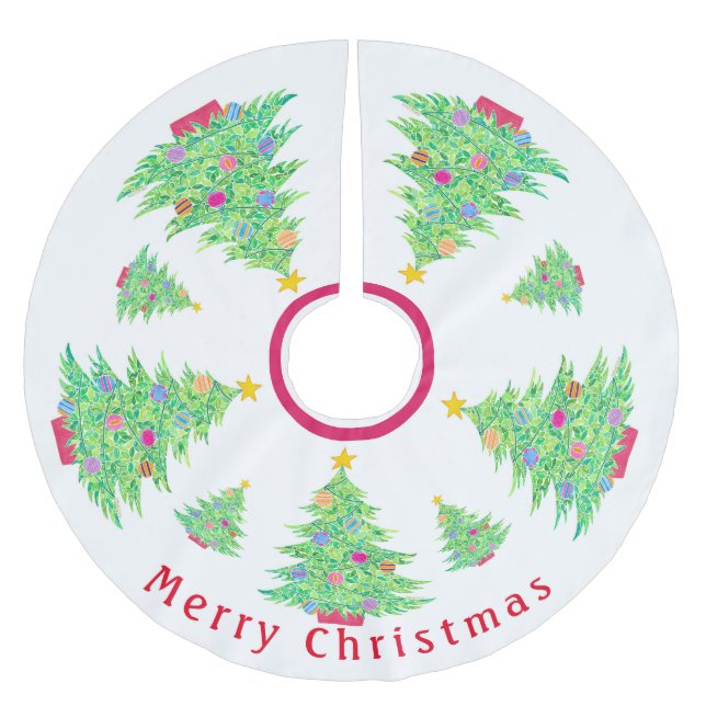 Saia Para Árvore De Natal De Poliéster Camisa de Natal (Frente)