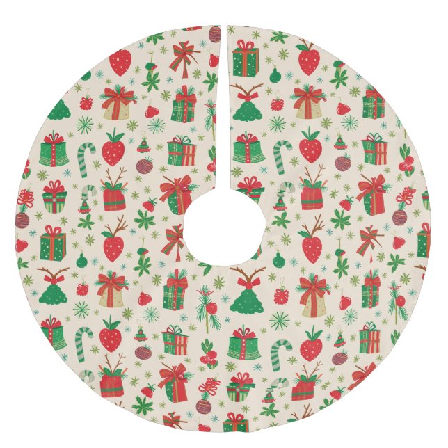 Saia Para Árvore De Natal De Poliéster Camisa de Natal (Frente)