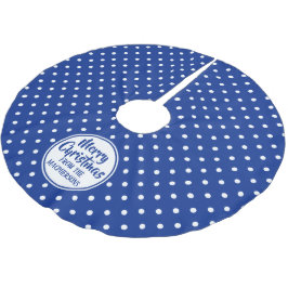 Saia Para Árvore De Natal De Poliéster Camisa de Natal Bolinhas Azul
