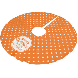 Saia Para Árvore De Natal De Poliéster Camisa de Natal das Bolinhas Laranja