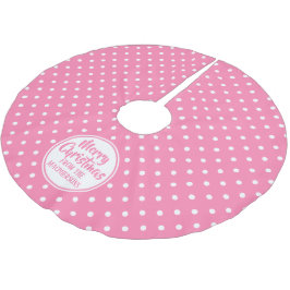 Saia Para Árvore De Natal De Poliéster Camisa de Natal de Bolinhas Rosa