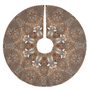 Saia Para Árvore De Natal De Poliéster Camisa de Natal Decorativa Dourada Beige