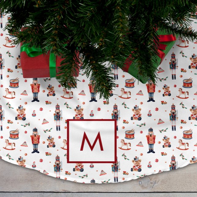 Saia Para Árvore De Natal De Poliéster Camisa de Natal Monograma (Monogrammed Christmas Tree Skirt
)