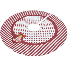Saia Para Árvore De Natal De Poliéster Camisa de Natal Vermelha e Branca Monogramada
