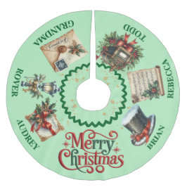 Saia Para Árvore De Natal De Poliéster Camisa de Natal Vitoriana com Nomes