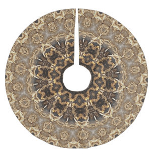 Saia Para Árvore De Natal De Poliéster Camisa Decorativa Dourada Única