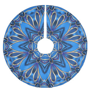 Saia Para Árvore De Natal De Poliéster Camisa Decortiva Azul