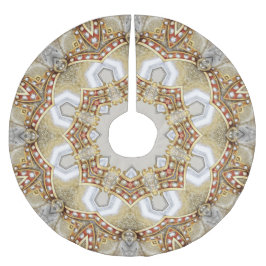 Saia Para Árvore De Natal De Poliéster Camisa Decortiva Dourada