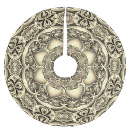 Saia Para Árvore De Natal De Poliéster Camisa Decortiva Dourada