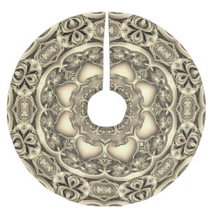 Saia Para Árvore De Natal De Poliéster Camisa Decortiva Dourada