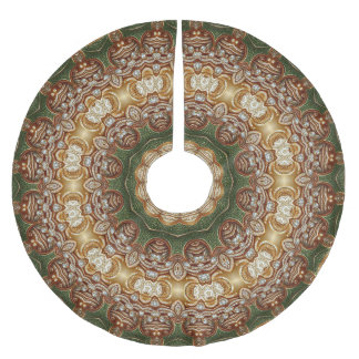 Saia Para Árvore De Natal De Poliéster Camisa Decortiva Dourada