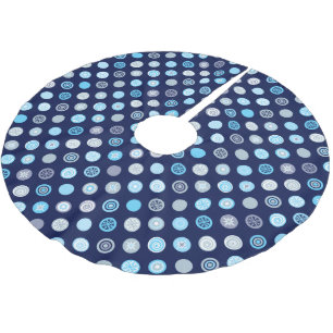 Saia Para Árvore De Natal De Poliéster Camisa-padrão de ponto azul-inverno