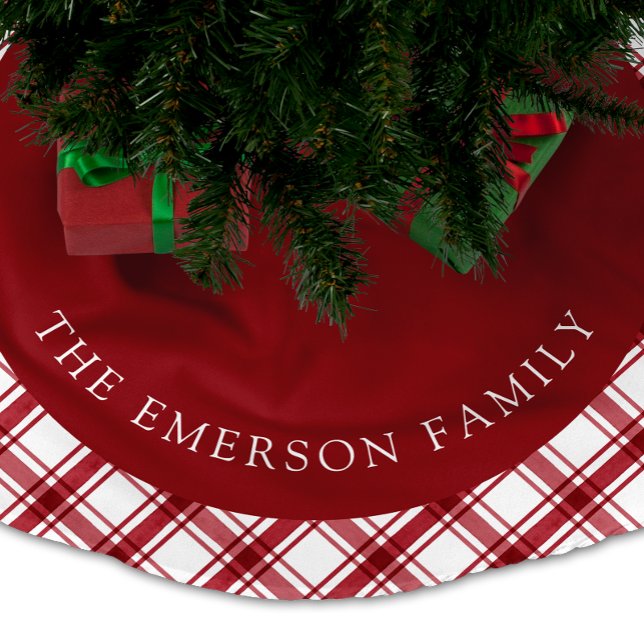 Saia Para Árvore De Natal De Poliéster Camisa vermelha e branca (Red and White Tree Skirt
)