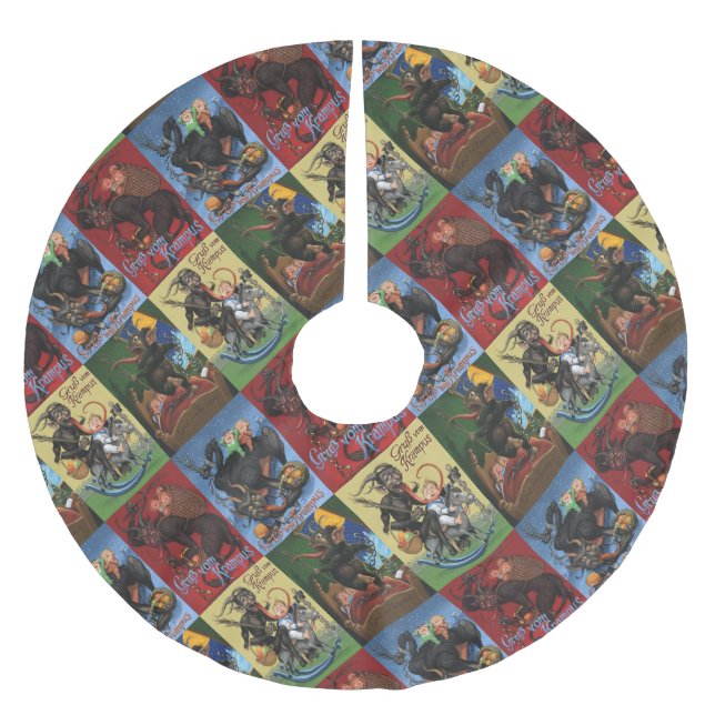 Saia Para Árvore De Natal De Poliéster Camiseta Krampus (Frente)