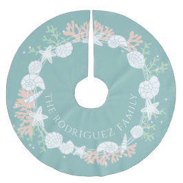 Saia Para Árvore De Natal De Poliéster Camisola Costeira de Natal da Árvore de Wreath