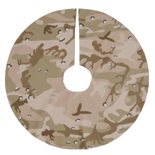 Saia Para Árvore De Natal De Poliéster Camuflagem Do Deserto Com Pebolhas, Militares, Exé