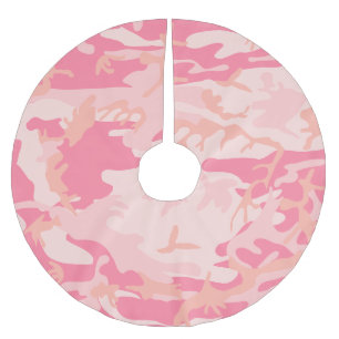 Saia Para Árvore De Natal De Poliéster Camuflagem Rosa, Militar, Exército