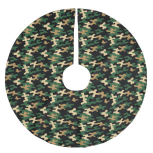 Saia Para Árvore De Natal De Poliéster Camuflagem Verde