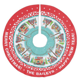 Saia Para Árvore De Natal De Poliéster Câmulos Vintage Personalizáveis