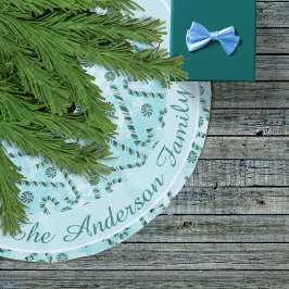 Saia Para Árvore De Natal De Poliéster Candy Cane Peppermint Natal