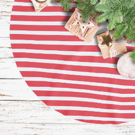 Saia Para Árvore De Natal De Poliéster Candy Cane Vermelho e Branco Listrado Horizontal S