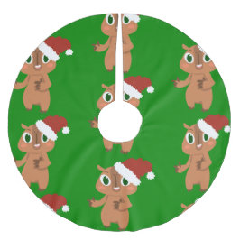 Saia Para Árvore De Natal De Poliéster capybara santa claus