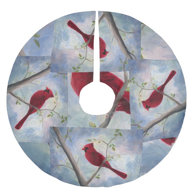 Saia Para Árvore De Natal De Poliéster Cardinal (Frente)