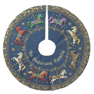 Saia Para Árvore De Natal De Poliéster Carousel of Christmas Dreams