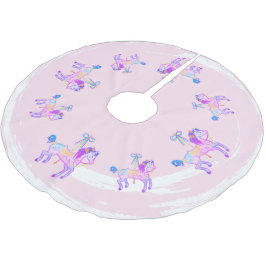 Saia Para Árvore De Natal De Poliéster Carousel Pony