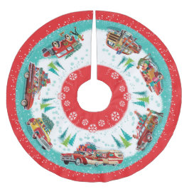 Saia Para Árvore De Natal De Poliéster Carros Clássicos